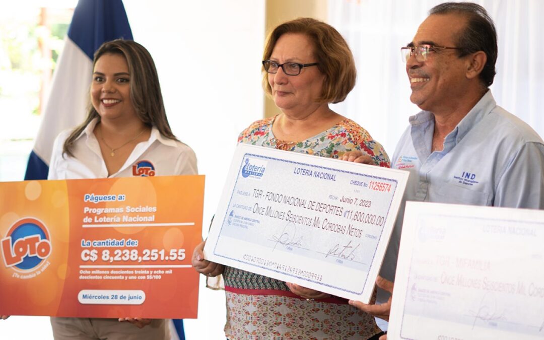 Más de C$8 millones de córdobas a Programas Sociales de Lotería Nacional